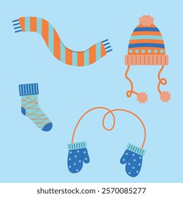 Winter Clothes Vector Set Collection