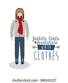 winter clothing design, vector illustration eps10 graphic 