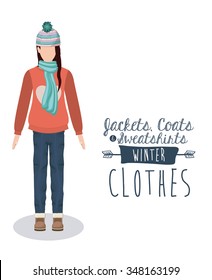 winter clothing design, vector illustration eps10 graphic 