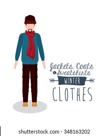 winter clothing design, vector illustration eps10 graphic 