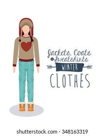winter clothing design, vector illustration eps10 graphic 