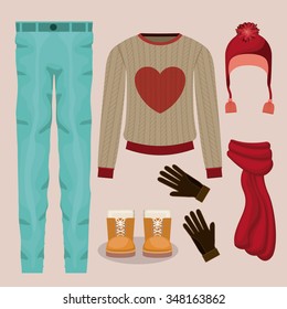 winter clothing design, vector illustration eps10 graphic 