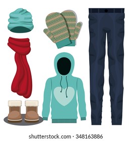 winter clothing design, vector illustration eps10 graphic 