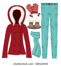 winter clothing design, vector illustration eps10 graphic 
