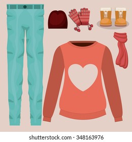 winter clothing design, vector illustration eps10 graphic 