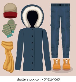 winter clothing design, vector illustration eps10 graphic 