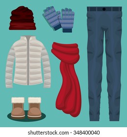winter clothing design, vector illustration eps10 graphic 