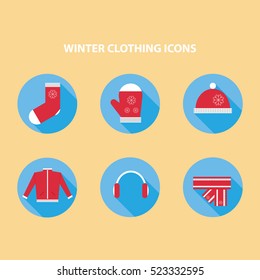 winter clothing icons