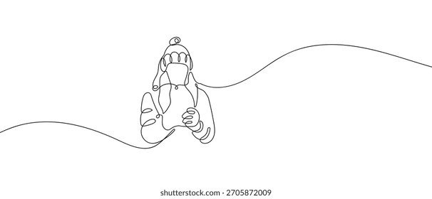 Winter clothing in one continuous line one line vector illustration.