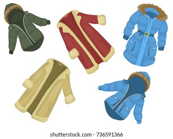 winter clothing set consisting of winter jackets,winter pants, winter shoes,winter  hats, scarves, socks, mittens, gloves,sweaters. baby clothes, colorful clothes, bright warm clothing, clothing store