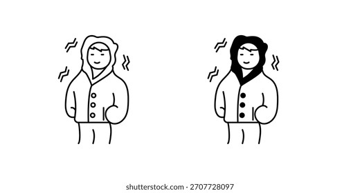 Winter Clothing set icon with white background vector stock illustration