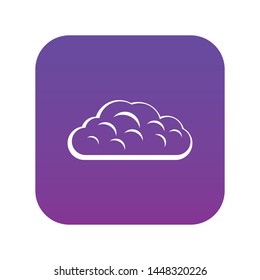 Winter cloud icon digital purple for any design isolated on white vector illustration
