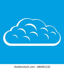 Winter cloud icon white isolated on blue background vector illustration