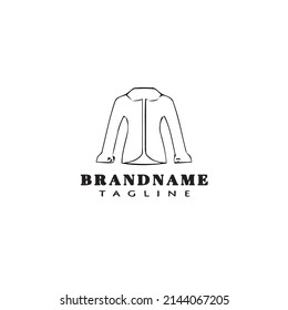 Wintermantel Cartoon Logo Vorlage Symbol Design Schwarz, moderne einzelne Vektorgrafik