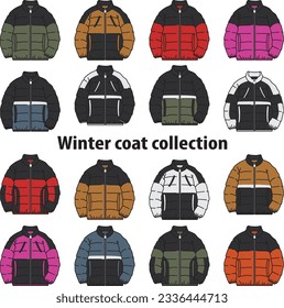 Winter coat collection vector fashion