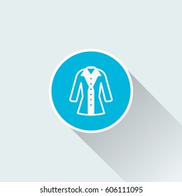 Winter coat icon with long shadow