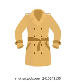 Winter coat jacket beige vector illustration emoji