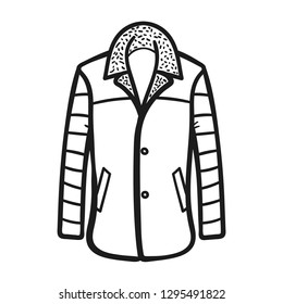 Winter coat outlined icon in white background