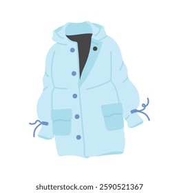 winter coat with a quilted design and hood, ready to use vector