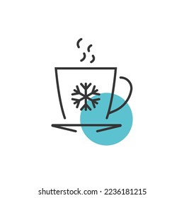 winter coffee vector icon cold coffee tea