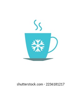 winter coffee vector icon cold coffee tea