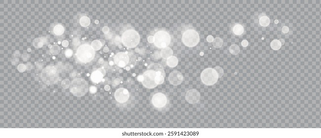 Winter cold blizzard effect with snow. Vector texture Cold winter wind with snowflakes on transparent background.