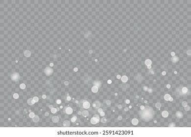 Winter cold blizzard effect with snow. Vector texture Cold winter wind with snowflakes on transparent background.