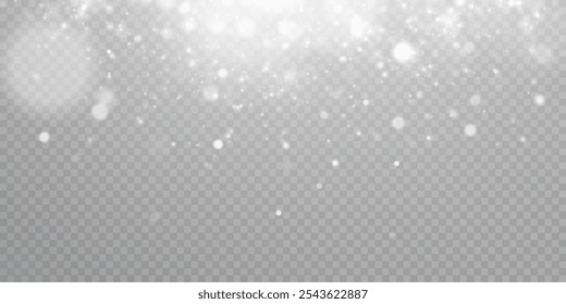 Nevasca fria de inverno e efeito de neve. Textura vetorial Fundo de inverno frio com flocos de neve em fundo transparente.