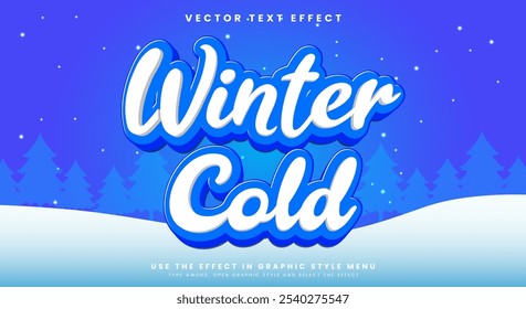 Winter Cold editable text effect template Suitable for Winter Season Theme