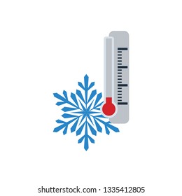 Winter cold icon. Flat color design. Vector illustration.
