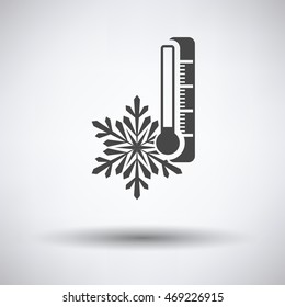 Winter cold icon on gray background with round shadow. Vector illustration.