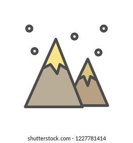 winter cold mountain line icon