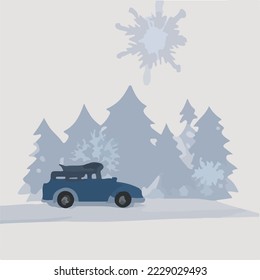 Winter, kalt, Schneefall, Feiertag
Illustration, Vektorgrafik-Zeichnung