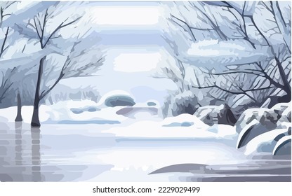 Winter, Cold, Snowfall, Holiday
Illustration Vector Cartoon Drawing