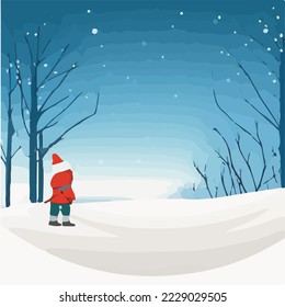 Winter, Cold, Snowfall, Holiday
Illustration Vector Cartoon Drawing