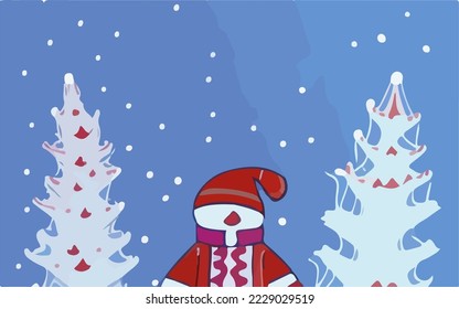 Winter, kalt, Schneefall, Feiertag
Illustration, Vektorgrafik-Zeichnung