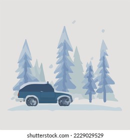 Invierno, frío, nevada, feriado
Dibujo de dibujos animados de vectores de ilustración