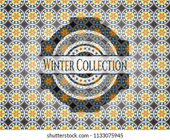 Winter Collection arabesque badge. arabic decoration.