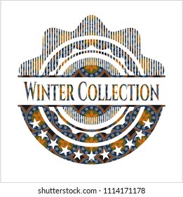 Winter Collection arabesque emblem. arabic decoration.