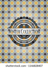 Winter Collection arabic badge. Arabesque decoration.