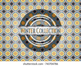 Winter Collection arabic style badge. Arabesque decoration.