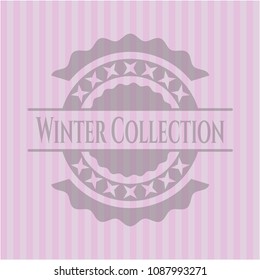  Winter Collection badge with pink background