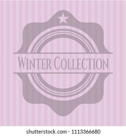  Winter Collection badge with pink background