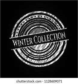 Winter Collection chalkboard emblem on black board