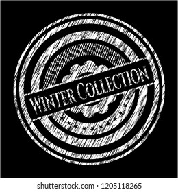 Winter Collection chalkboard emblem on black board