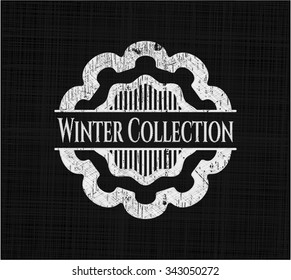 Winter Collection chalkboard emblem written on a blackboard