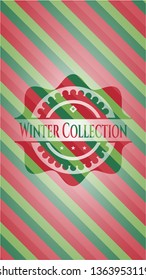 Winter Collection christmas colors style badge.