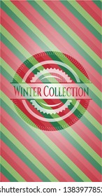 Winter Collection christmas emblem background. Vector Illustration. Detailed.
