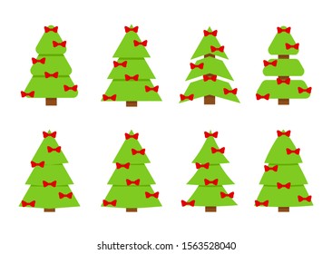 Winter collection of Christmas trees. Can be used for greeting card, invitation, banner, web design.