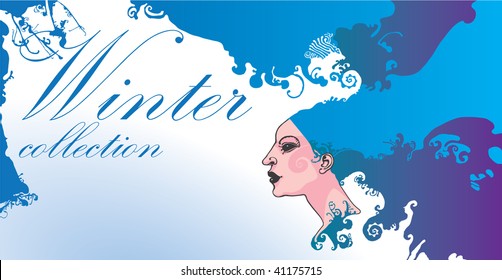 Winter collection decorative banner